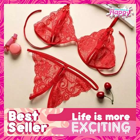 2023 Women Sexy Lingerie Set With Lace And Bra And Thong Suit T Back Panty Lingerie Set Shopee