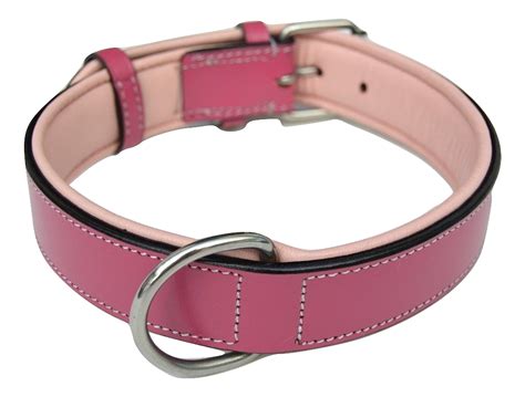 Soft Touch Collars Pink Leather Padded Dog Collar For Large Female