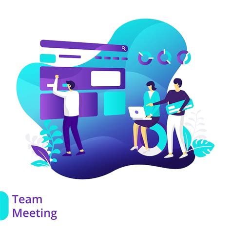 Premium Vector Team Meeting Illustration