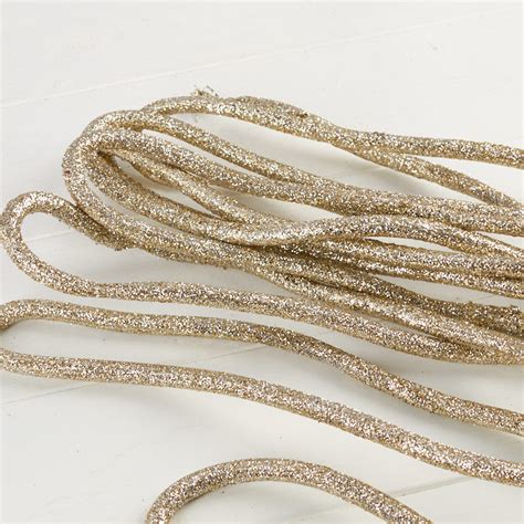 Champagne Glittered Wired Rope Garland Christmas