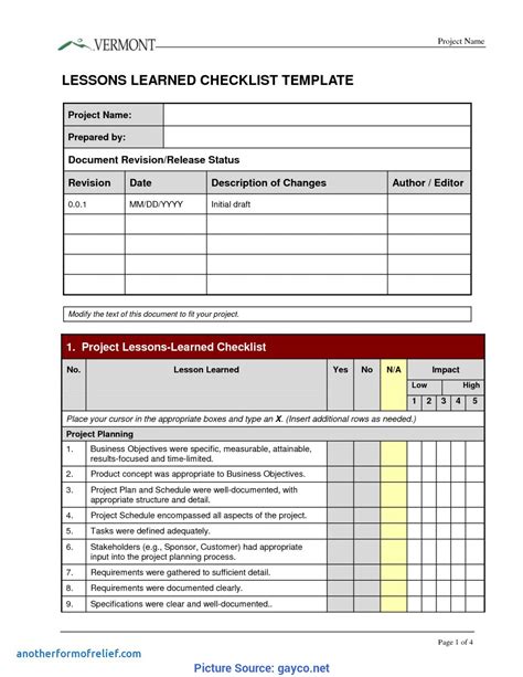 Great Lessons Learnt Template Checklist Prince2 Lessons Learned Report Template Unique Lessons ...