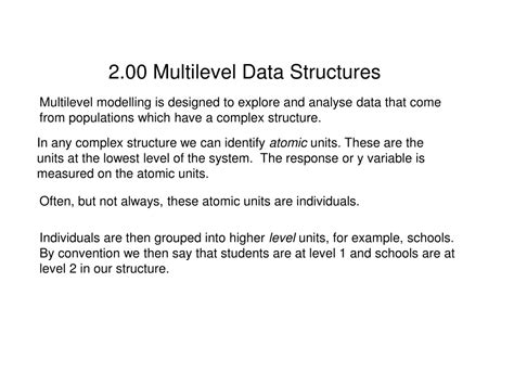 Ppt Introduction To Multilevel Models Getting Started With Your Own