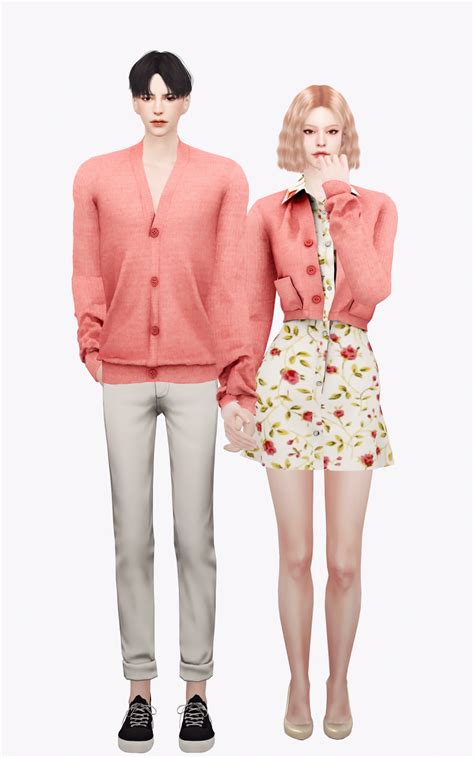 심즈4 커플의상 Sudal Couple Cardigan Set2 네이버 블로그