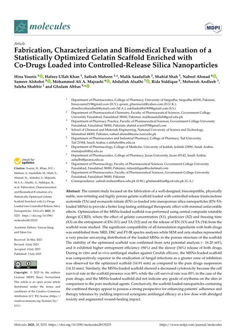 PDF Fabrication Characterization And Biomedical Evaluation Of A