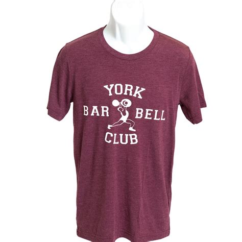 York Barbell Club Tee Maroon Gym Apparel York Barbell