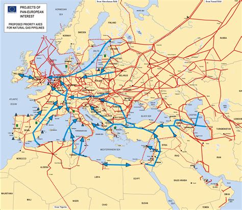 Natural Gas Pipeline Map Europe