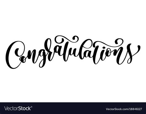 Congratulations Calligraphy Lettering Text Card Vector Image