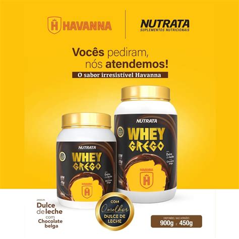 Whey Grego Doce De Leite Havanna Chocolate Belga Nutrata Bs