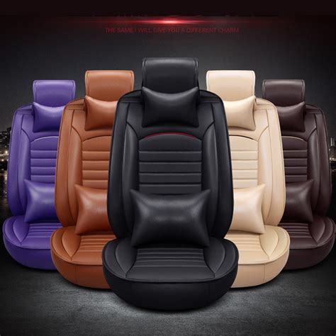 black brown beige orange violet pu luxury leather car seat cover front andback complete 5 seat for