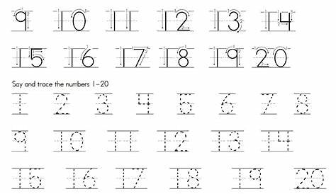 number tracing worksheets 1 20