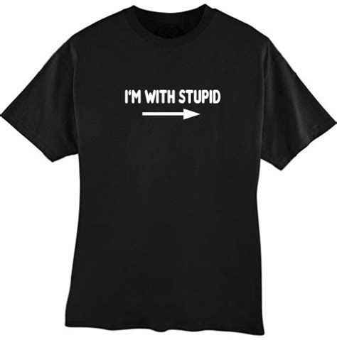 Im With Stupid Arrow Black Adult T Shirt Size Adult Medium Apparel