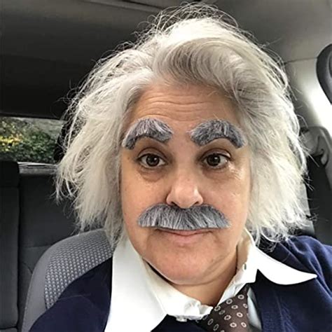 Old Man Costume Gray Wig With Hat Fake Glasses Stick On Mustache