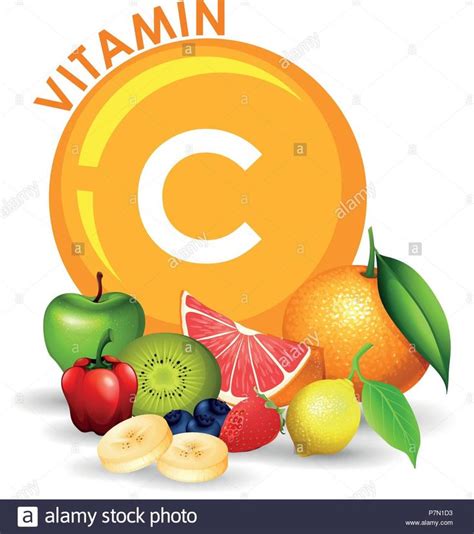 Download This Stock Vector A Set Of High Vitamin C Fruit Illustration