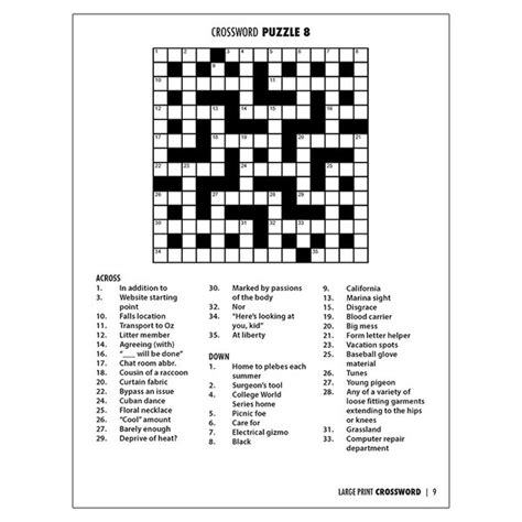 Large Print Crossword Puzzle Book With Pencil Vol 2