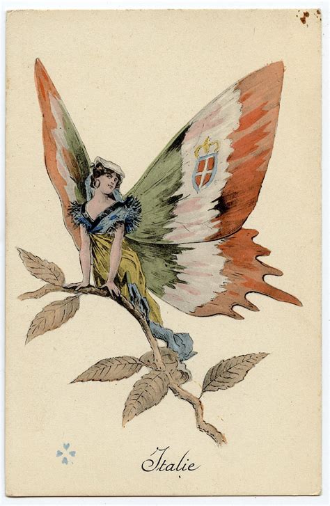 Lot Antique Vintage Postcard Butterfly Lady Art Nouveau