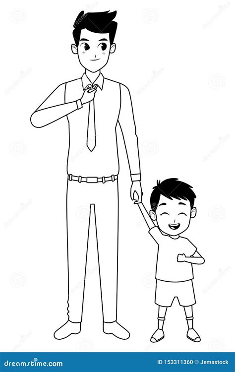 Father Son Clipart Black And White