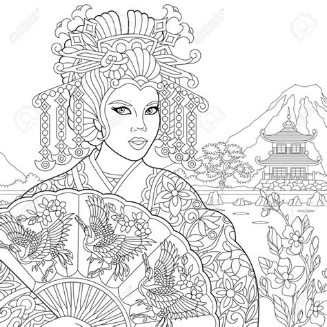 Activite Coloriage Geisha Dessin Coloriage Coloriage Zen Et Dessin