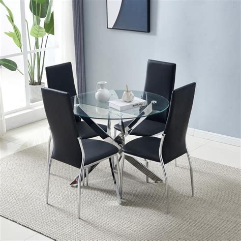 Salonmore 5 Pieces Round Dining Table Set Modern Kitchen Table And
