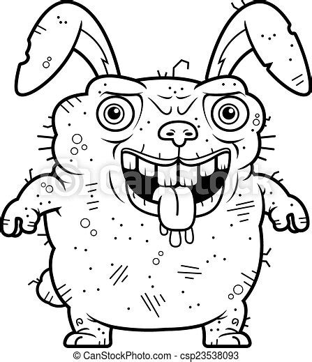 Eps Vectors Of Ugly Bunny Standing A Cartoon Illustration Of An Ugly