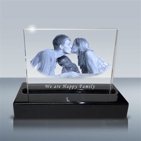 Etched 2d 3d Photo Crystal Scalloped 5×4″ Goodcount 3d Crystal Etching T And Award