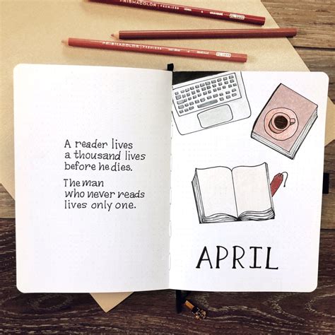 April Bullet Journal Set Up Bookish Bullet Journal Theme Raes