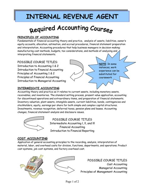 Internal Revenue Agent Principles Of Accounting