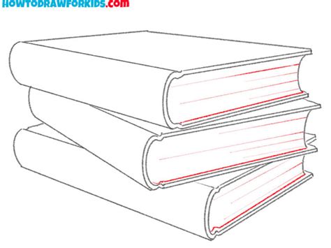 How To Draw Stacked Books Easy Drawing Tutorial For Kids