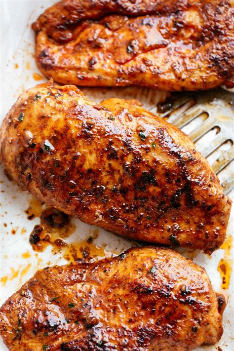 Arrange chicken breast halves on the foil and brush lightly with olive oil. Juicy Oven Baked Chicken Breast - Cafe Delites