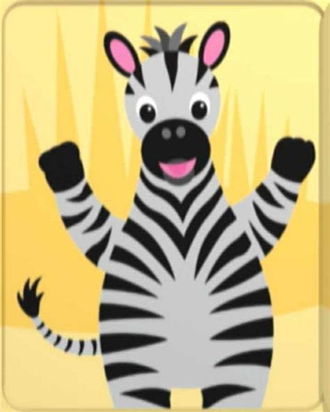 A Cartoon Zebra Standing Up With Its Arms In The Air And Eyes Wide Open