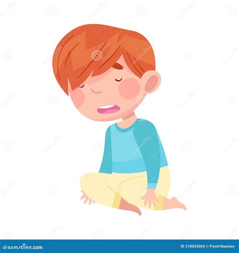 Sleepy Little Boy And Girl Wearing Pajamas Stretching And Yawning