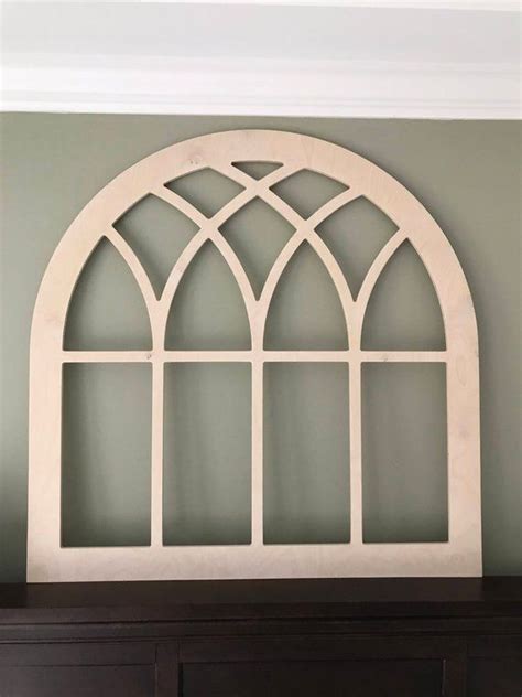 Arched Farmhouse Frame Faux Window Frame Arched Stained Faux Window