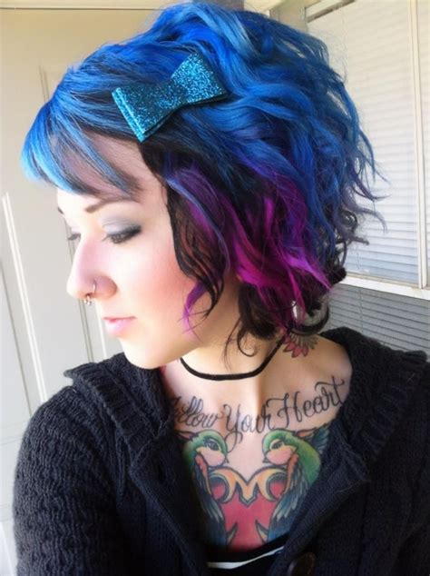 Wavy Blue Purple Black Hair Dye Hair Head Gear