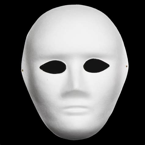 Unpainted Men Blank White Masks Full Face Environmental Pulp Masks Diy