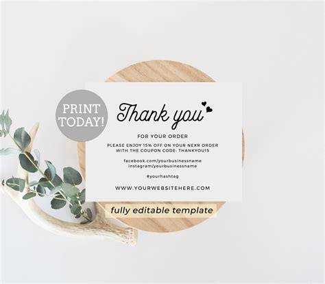 Printable thank you cards business template poshmark etsy small business thank you for your purchase editable customer packaging insert note fively 5 out of 5 stars (779) $ 5.00. Business Thank You Card Editable Template Etsy Seller ...