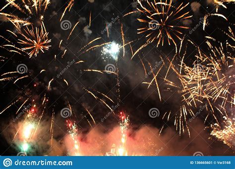 Fire Show Night Background Fireworks Beautiful Background Salute
