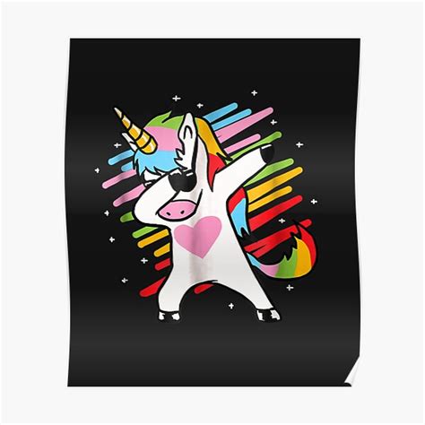 Funny Dabbing Unicorn Unicorn Lover Girls Dab Poster For Sale By