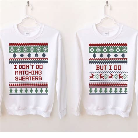 Couples Christmas Sweater Matching Sweaters Couples Ugly Etsy