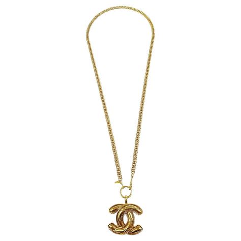 Chanel Crystal Necklace 2013 Gold Cc Logo Chain Charm Pendant A13c At