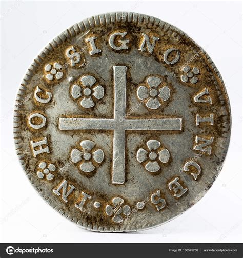 Ancient Silver Coin Of Portugal Reverse — Stock Photo © Estellez 160525758