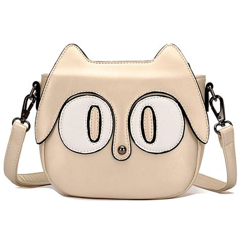 Buy Hanshu Cute Big Eyes Cat Sling Bag Should Bag For Girls Pu Leather