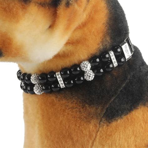Luxury Rhinestone Pearl Dog Collar Supreme Dog Garage