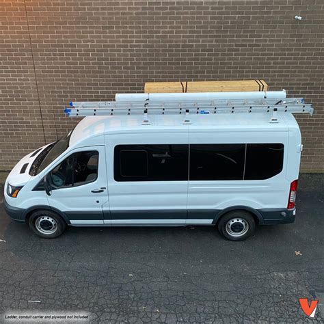 H1 Ladder Roof Rack For Ford Transit Cargo Van 2015 On Vantech Usa