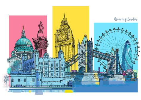 London Skyline Montage A3 Art Print By Rocket 68