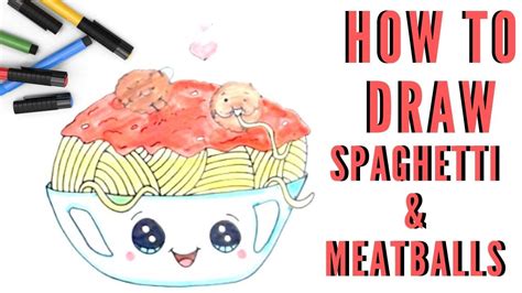 How To Draw Spaghetti And Meatballs Step By Step Slowly Youtube