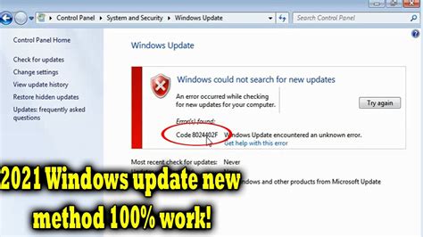Fix Windows 7 Update Error Code 80072efe 2021 New Trick Really Work