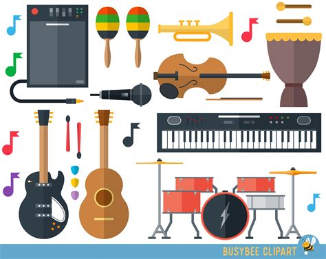 Music Clip Art Instruments Clipart Music Notes Clipart Digital Clip Art