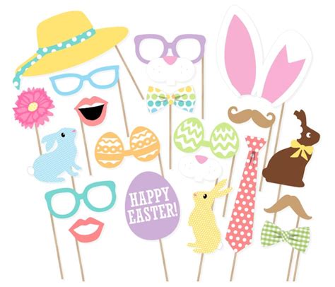 Easter Photo Booth Props Printable Spring Photo Booth Props Easter