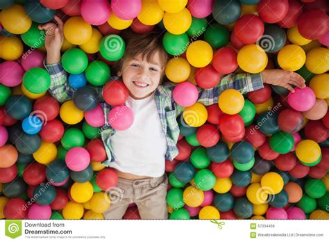 Cute Boy Smiling In Ball Pool Stock Image Image Of Ball Happiness