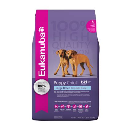 Eukanuba large breed chicken food for puppies is designed to control their quick growth, something that is critical for their proper development to adulthood. Eukanuba Large Breed Puppy Dry Dog Food - 1800PetMeds