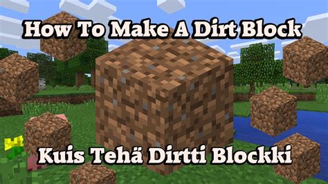 How To Make A Dirt Block In Minecraft Youtube